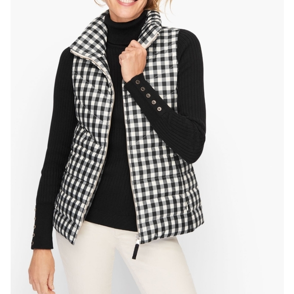 Talbots Jackets & Blazers - Talbots Woman Navy Blue White Check Vest